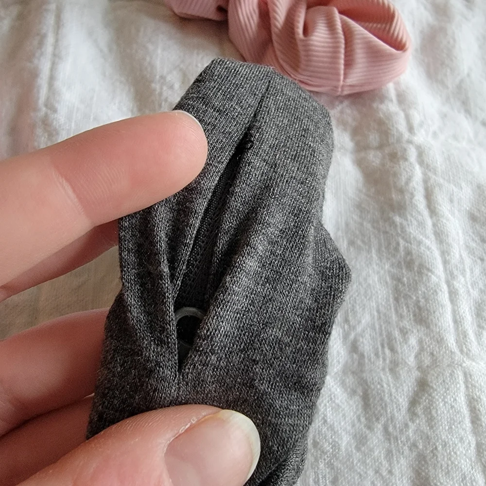 3 PC Storage Scrunchies Pink/Gray